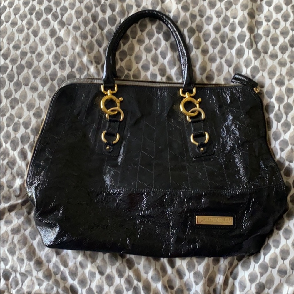 Goldenbleu large patent leather bag EUC